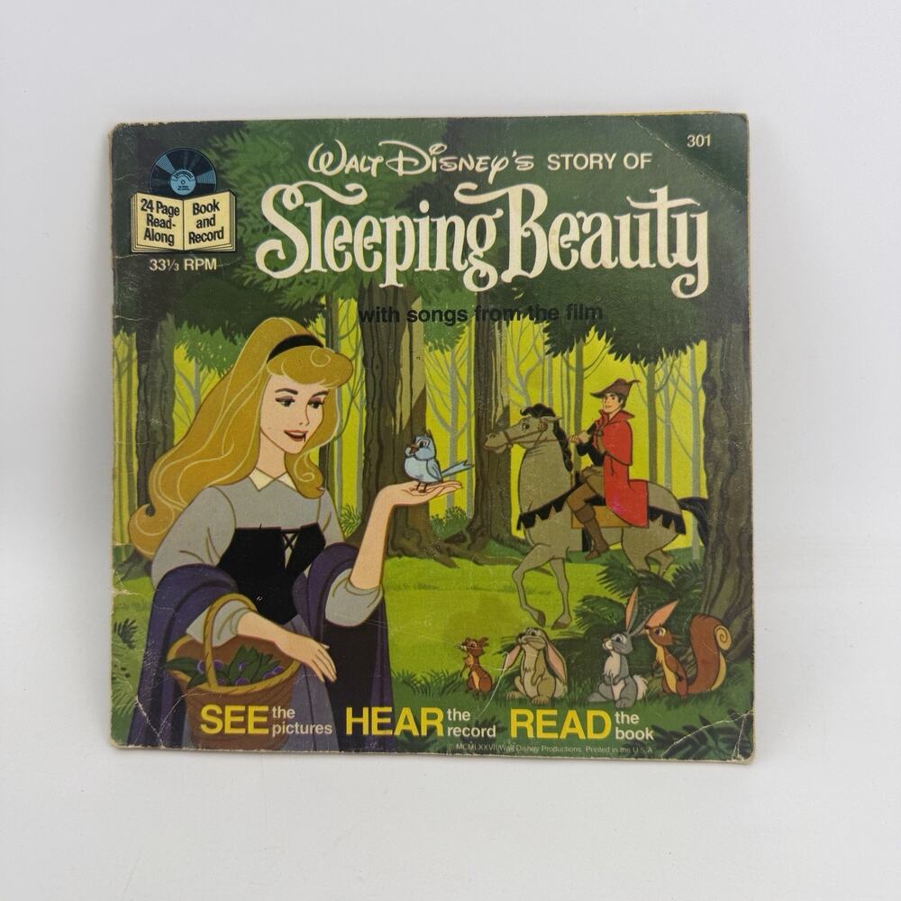 1977 Walt Disney's Sleeping Beauty Read Along Book & Record